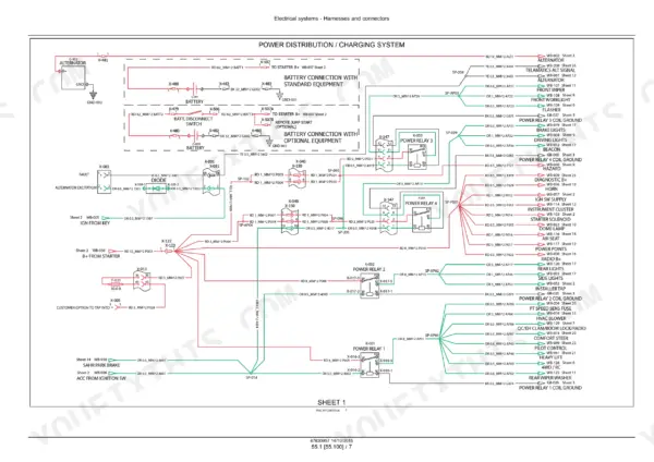 Case 580N EP Tractor Loader Backhoe Service Manual electrical harnesses and connectors schematic sheet - Page 1193