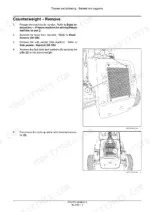 Case_586H_588H_Tier_4_Rough_Terrain_Forklift_Service_Manual_47421773.pdf-frames-and-ballasting-39-140-607-1.webp Case 586H, 588H counterweight removal steps with grille and back-up alarm harness - Page 607