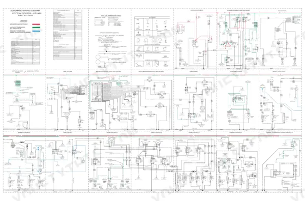 Case CPX420, Cotton Express 420 cotton picker Electrical schematic circuit index by function and sheet