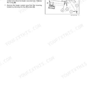 Case IH Axial-Flow 7240, 8240, 9240 combine heater control valve removal steps with exploded view