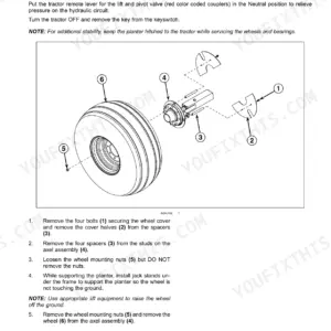Case IH 1240 planter carrying wheel removal steps on the pivot platform - Page 1067