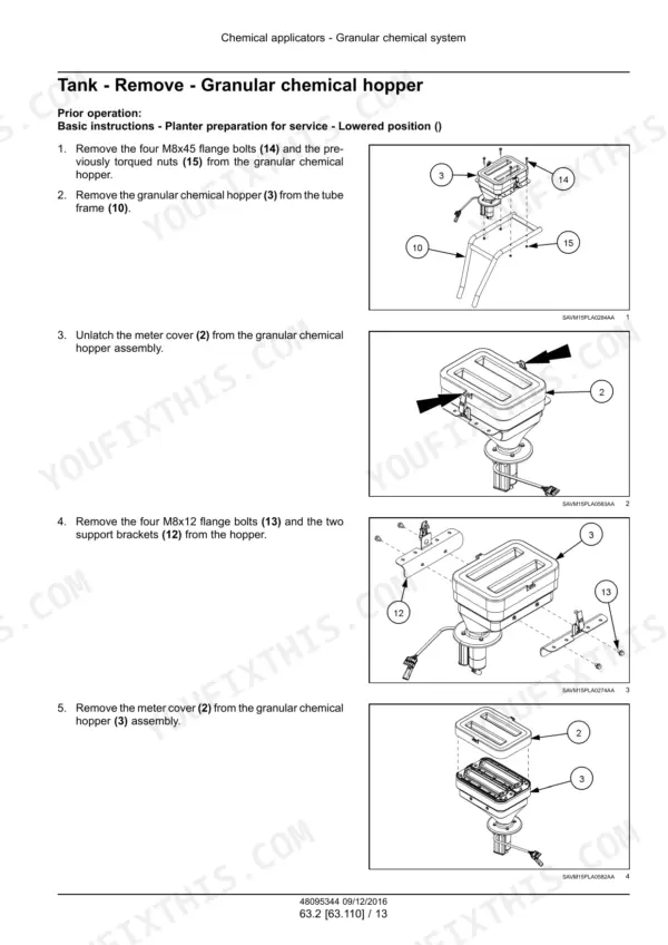 Case IH 2150 12/16 Row Service Manual Chemical applicators - Granular chemical system - Page 1748