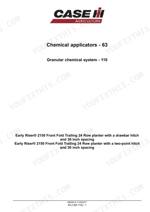 Case IH 2150 24 Row Service Manual Chemical applicators - Granular chemical system - Page 1682