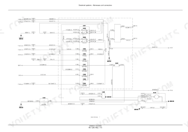 Case IH Farmall 85C to 115C electrical schematic sheet 01, battery, alternator and PDU
