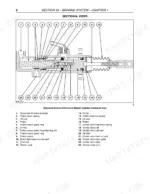 Case_IH_MXU_Maxxum_100_140_Tractor_Service_Manual_87659930.pdf-brakes-33-1168-1.webp Case IH MXU and Maxxum balanced brakes differential master cylinder sectional view with numbered parts legend