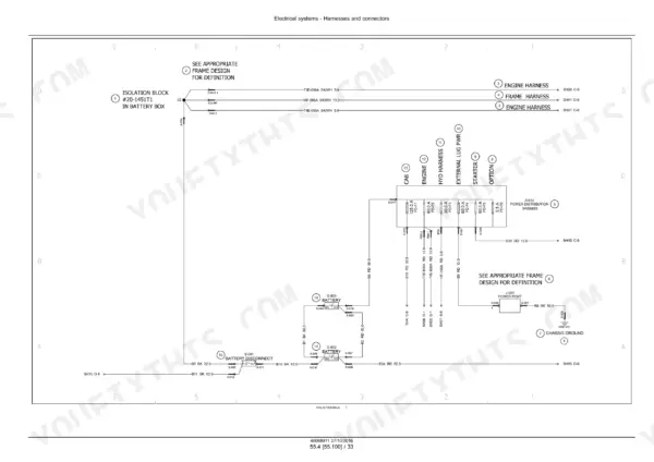 Case IH Patriot 3240 and 3340 electrical schematic sheet 03, batteries and distribution