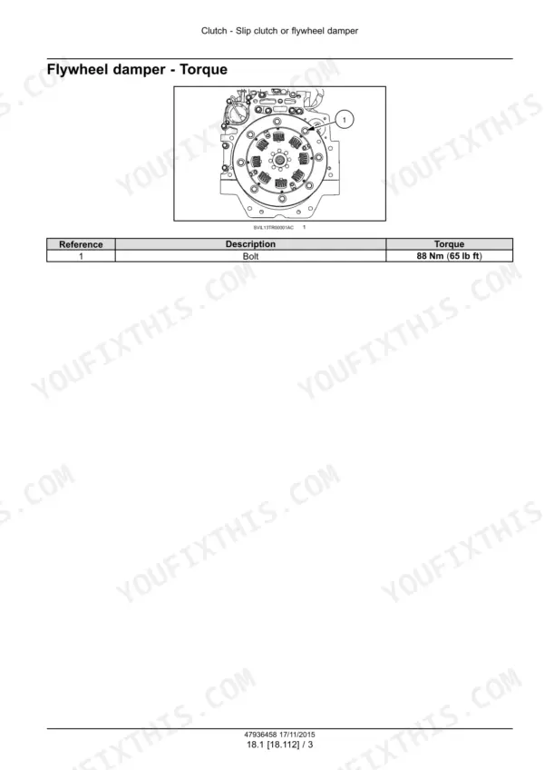 Case IH Puma 150, 165, 175 CVX Tractor Service Manual Flywheel Damper Torque - Page 286