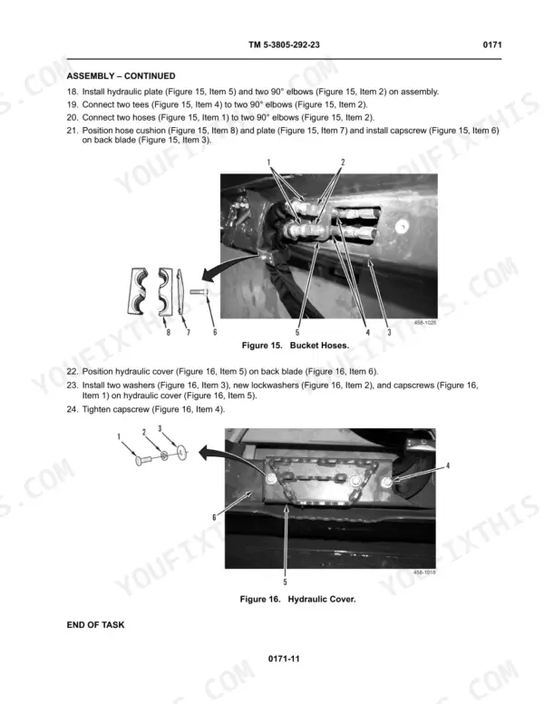 Case M400T, M400W Skid Steer Loader Technical Manual Back Blade Hydraulic Hoses and Cover Assembly - Page 1277