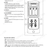 Case skid steer service manual page: instrument cluster configuration, switch diagram and menu setup steps