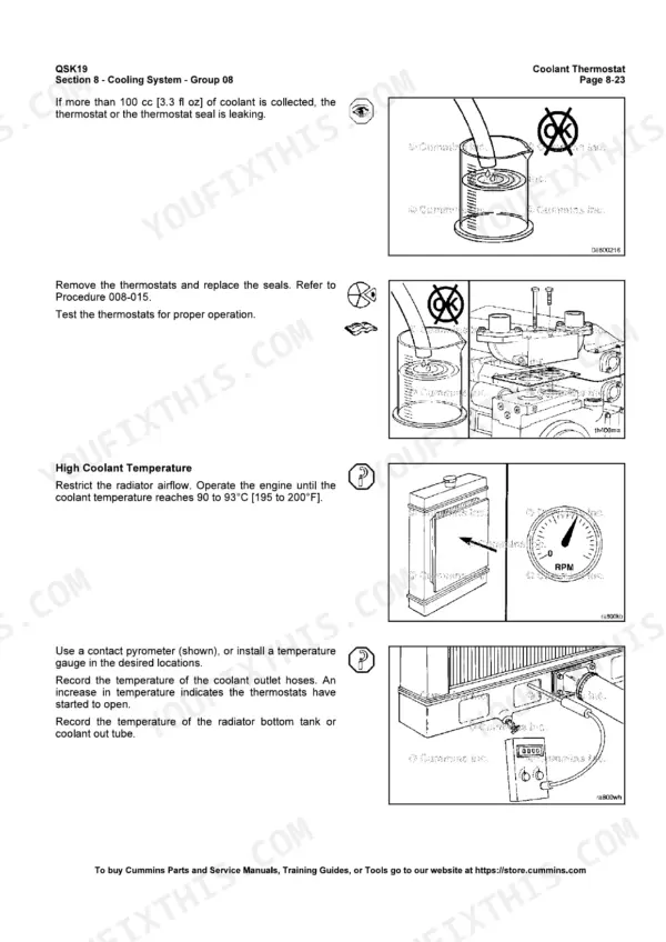 Cummins QSK19 engine coolant thermostat