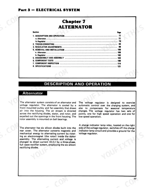 Ford_1100_1200_1300_1500_1700_1900_Tractor_Service_Manual_Supplement_40130040.pdf-1100-alternator-and-wiring-diagram-239-1.webp Ford 1100 tractor alternator chapter contents, description, operation and troubleshooting (Part 3 Electrical System, Chapter 7)