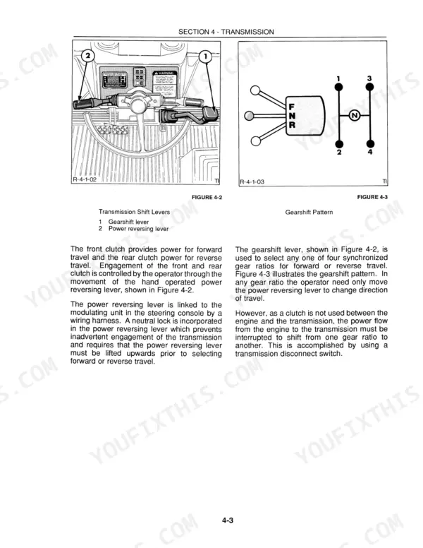 Ford_455D_555D_575D_655D_675D_Backhoe_Loader_Repair_Manual_40045541.pdf-4x4-transmission-335-1.webp Ford 455D to 675D backhoe loader transmission shift levers and gearshift