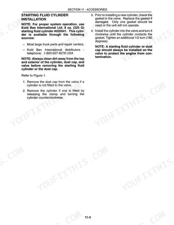 Ford 455D to 675D backhoe loader starting fluid cylinder installation