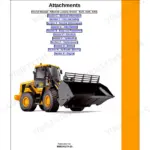 JCB 412S, 414S, 416S wheel loader section A attachments divider page listing all manual sections