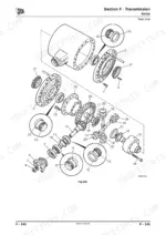 JCB 412S, 414S, 416S wheel loader exploded drawing of the rear axle assembly with numbered parts, Fig 209