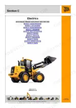 JCB 412S, 414S, 416S wheel loader section C electrics divider page listing all manual sections