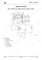 JCB_426_435_436_446_Wheeled_Loading_Shovel_Service_Manual_9803-4160.pdf-brakes-1281-1.webp JCB 426, 435, 436, 446 wheel loader brake system circuit with component key