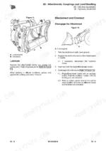 JCB_457_Service_Manual_Wheel_Loader_9813-4150.pdf-attachments-couplings-and-load-handling-43.webp JCB 457 wheel loader hydraulic quickhitch locking pins and disconnect steps