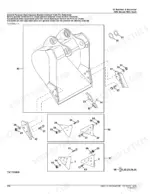 John Deere 200D LC excavator exploded view of a general purpose high capacity bucket with vertical tooth pin retention