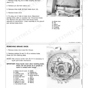John Deere 2254-2266 combine brake drum removal procedure