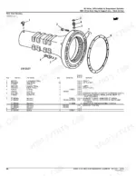 John_Deere_300D_310D_315D_Parts_Catalog_Backhoe_Loader_PC2321.pdf-axles-differential-and-mfwd-68.webp John Deere 300D, 310D, 315D backhoe loader exploded view of the rear axle housing with parts list