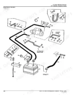 John_Deere_300D_310D_315D_Parts_Catalog_Backhoe_Loader_PC2321.pdf-electrical-system-378.webp John Deere 300D, 310D, 315D backhoe loader exploded view of the single battery installation and cables