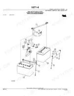 John_Deere_310G_310SG_315SG_Backhoe_Loader_Parts_Catalog_PC2755.pdf-electrical-366.webp John Deere 310G, 310SG, 315SG backhoe loader exploded view of the dual battery installation with cables, hold-down bracket and reference keys
