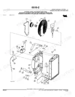 John_Deere_310G_310SG_315SG_Backhoe_Loader_Parts_Catalog_PC2755.pdf-engine-auxiliary-systems-284.webp John Deere 310G, 310SG, 315SG backhoe loader exploded view of the radiator, hoses, fan, fan shroud and guard