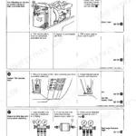 John Deere 4050–4850 tractor Air conditioning diagnostic flowchart with condenser airflow, evaporator thermal bulb and gauge manifold checks