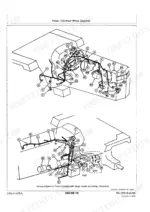 John_Deere_4050_4250_4450_4650_4850_Tractor_Operation_and_Test_Technical_Manual_TM1259.pdf-electrical-system-phase-i-114-1.webp John Deere 4050–4850 tractor Two harness routing illustrations with lettered connection points for gauge cluster and tachometer harness