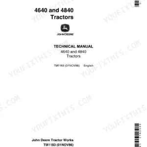John Deere 4640 and 4840 tractor technical manual title page