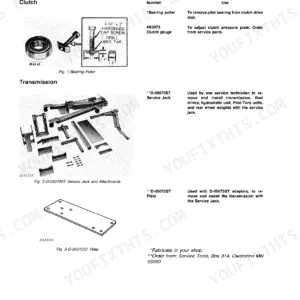 John Deere 6620, 7720 and 8820 combine clutch and transmission special tools