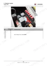 Kramer_2706_KT276_System_Handbook_Telehandler_1000363122.pdf-electrical-system-fuses-relays-and-controllers-489-1.webp Kramer 2706, KT276 telehandler fuse and relay block photo with labeled fuses and rating table