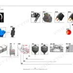 Kramer 4507 telehandler brake control overview with brake valve, charge valve and accumulators (Brakes chapter 6.1)