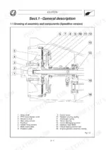 Landini Vision 80, 90, 100 tractor Speedfive clutch assembly drawing with component key