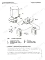 Liebherr_R900C_R904C_Litronic_Service_Manual.pdf-central-lubrication-1000.webp Liebherr R900C, R904C Litronic crawler excavator centralized lubrication system diagram showing grease pump, main and secondary distributors, relief valve, grease filter and lines