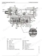 Liebherr_R900C_R904C_Litronic_Service_Manual.pdf-hydraulic-components-257.webp Liebherr R900C, R904C Litronic crawler excavator sectional drawing of a pump governor with numbered internal parts and a parts legend list
