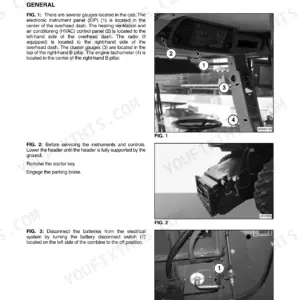 Massey Ferguson 9690, 9790 combine instruments and controls general page with cab gauge photos