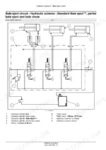 New_Holland_230_330_340_BigBaler_Square_Baler_Service_Manual_47969453.pdf-bale-eject-circuit-225-1.webp New Holland BigBaler 230–340 square baler Hydraulic schematic of the bale eject circuit with cylinders, control valves, orifice, relief valve, pump and reservoir