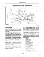 New_Holland_9184_9384_9484_9684_9884_Repair_Manual_Tractor_86608042.pdf-axles-1105-1.webp New Holland 9184, 9384, 9484, 9684, 9884 tractor axles description page with tractor side view diagram and numbered drivetrain component list