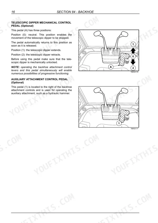New_Holland_B95C_B95CTC_B95CLR_B110C_Tier_4_Service_Manual_Loader_Backhoe_84596886A.pdf-backhoe-1051-1.webp New Holland B95C, B110C loader backhoe cab control levers and telescopic dipper pedals view