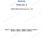 New Holland BB930A–BB960A big baler towed vehicle single axle section title page