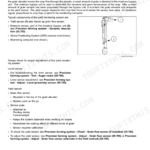 New Holland CR5.85 combine yield monitoring theory of operation