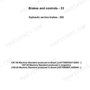 New Holland CR7.90, CR8.90 combine hydraulic service brakes section title page