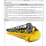 New Holland CX7.80-CX8.90 combine combine header attachment photo above an overview table of compatible models and notes