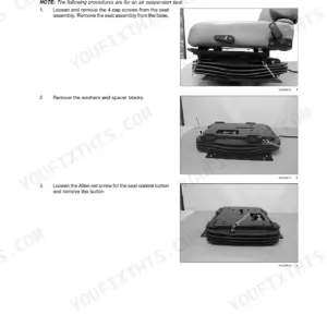 New Holland D75, D85, D95 crawler dozer Air suspension seat disassembly steps with photos