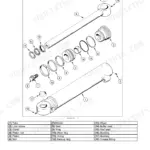 New Holland D85B and D95B crawler dozer lift cylinder exploded view