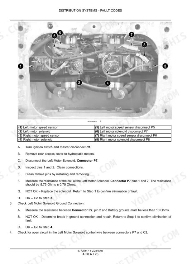 New Holland D85B and D95B crawler dozer hydrostatic motor sensor photo