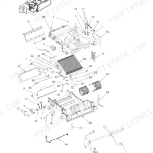 New Holland E140CSR crawler excavator air conditioner unit exploded view with numbered parts