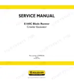 New Holland E160C Blade Runner excavator service manual cover page with title and part number